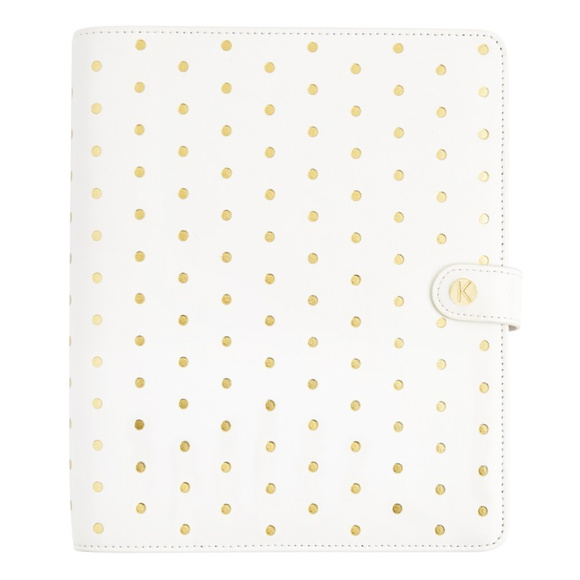 LEATHER PERSONAL PLANNER BRUSHED GOLD LARGE: PAUSE